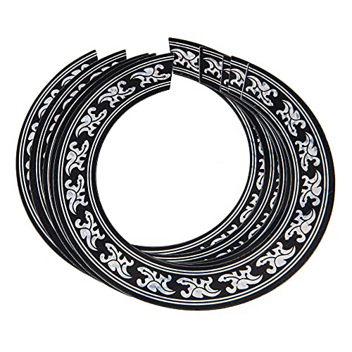 Yootones 5Pcs Yootones Guitar Soundhole Rosette Decal Sticker Self-Adhesive Inlay Stickers Decals Compatible with Acoustic Classical Guitar Parts Replacement (Black) - Image 2