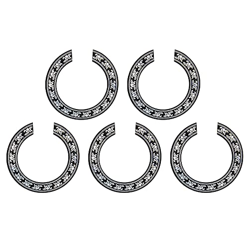 Yootones 5Pcs Yootones Guitar Soundhole Rosette Decal Sticker Self-Adhesive Inlay Stickers Decals Compatible with Acoustic Classical Guitar Parts Replacement (Black) - Image 1