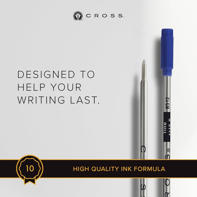 Cross إعادة تعبئة قلم حبر جاف عالمي، نقطة رفيعة، أزرق، عبوة من 2 (8512-2) - Image 3