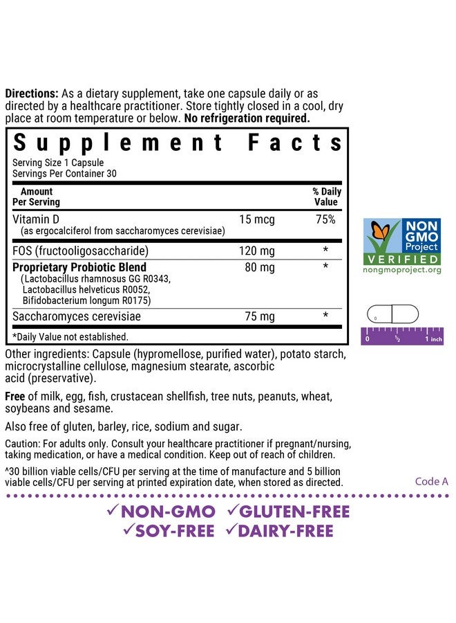 BlueBonnet Nutrition Pre Pro Post Probiotic 30 Billion CFU^ Shelf Stable - for Women & Men Digestion, Gut, Mood, Immune* - Free of Dairy, Gluten & Soy - Non-GMO - 30 Vegetable Capsules, 30 Servings - Image 2