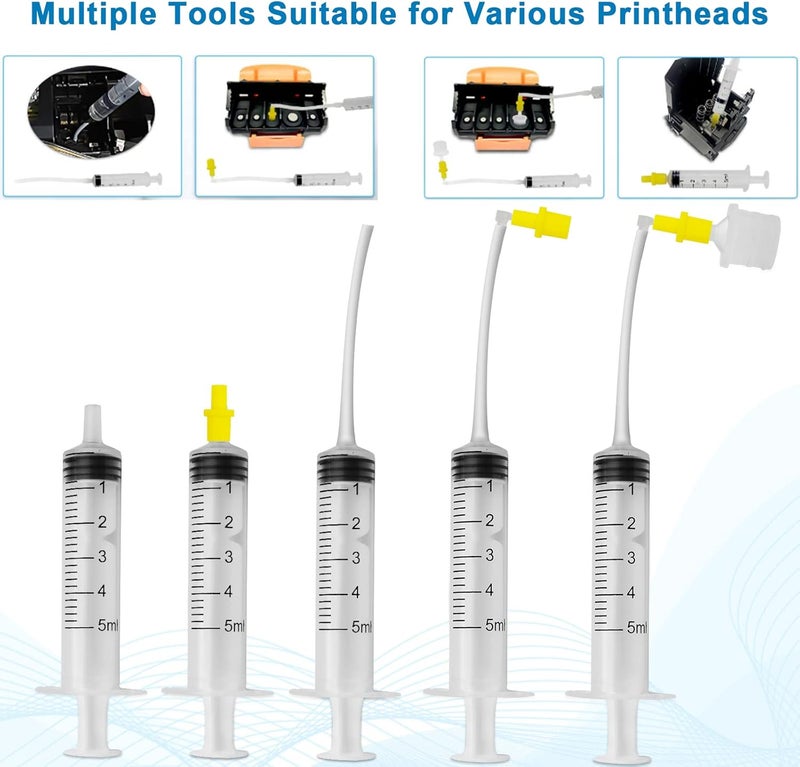 Fosgoit Printhead Cleaning Kits Inkjet Printers, Printer Cleaning Kit for Epson Ecotank Printers, Printer Cleaner Kit for HP, Inkjet Printers Head Cleaning Solution for Canon Pixma Print Head Liquid Nozzles - Image 2
