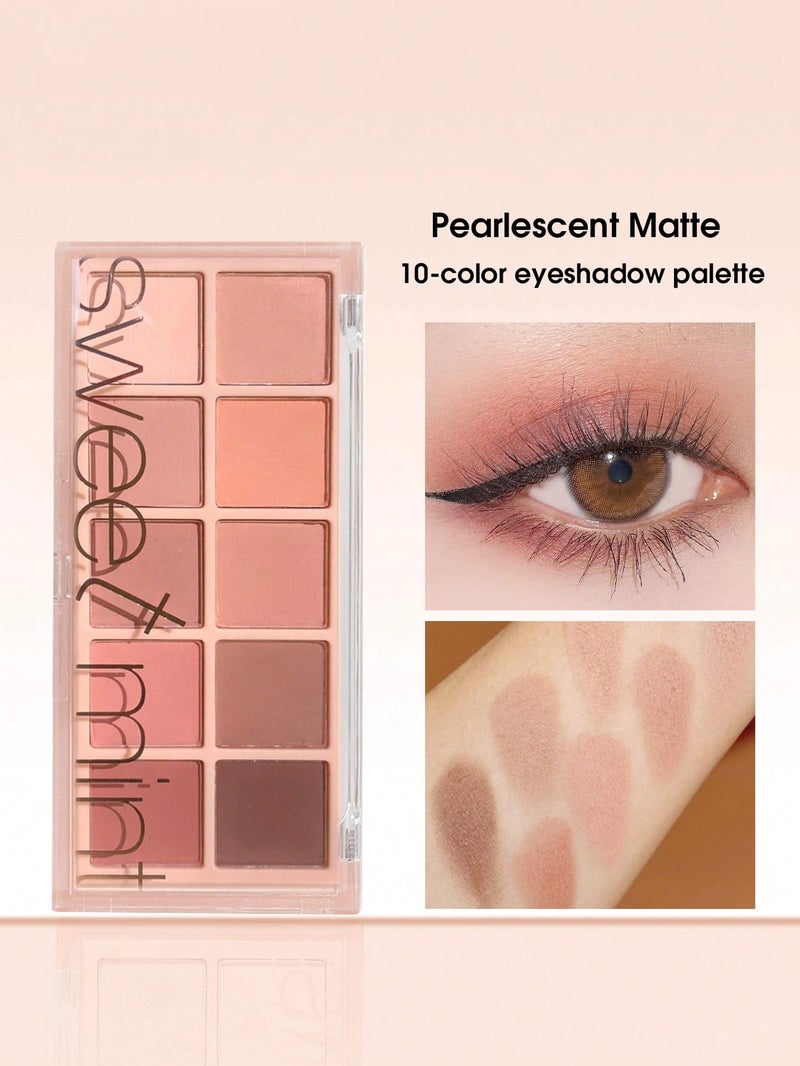 Sweet mint 10 Color Matte Eyeshadow Palette 1Pc Highly Pigmented Waterproof Long Wearing Eyeshadow Tray Eye Shadow - Image 1