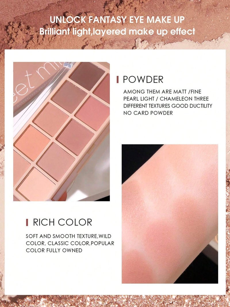 Sweet mint 10 Color Matte Eyeshadow Palette 1Pc Highly Pigmented Waterproof Long Wearing Eyeshadow Tray Eye Shadow - Image 3