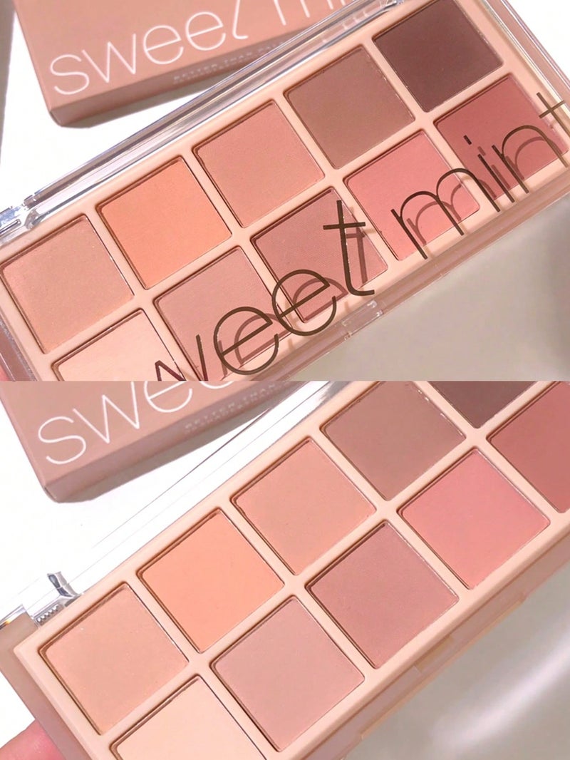 Sweet mint 10 Color Matte Eyeshadow Palette 1Pc Highly Pigmented Waterproof Long Wearing Eyeshadow Tray Eye Shadow - Image 2