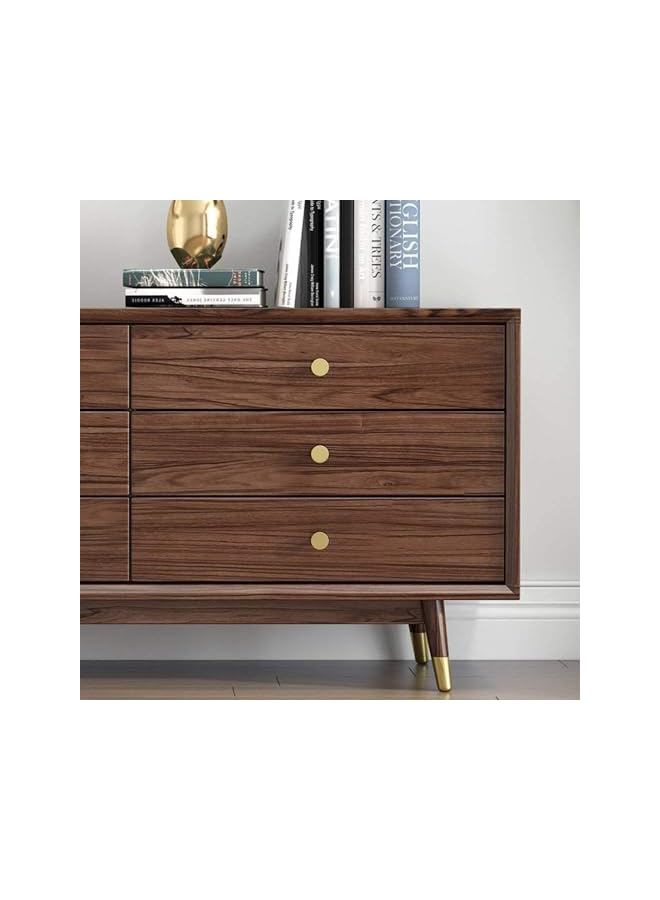 promass 4 Pcs Solid Brass Round Single Hole Small Handle, Cupboard Door Round Handle Brass Knob with Screws, Home Decorating for Wardrobe Door, Cabinet Doors and Home Decorating, Gold (20mm x 25mm) - Image 4