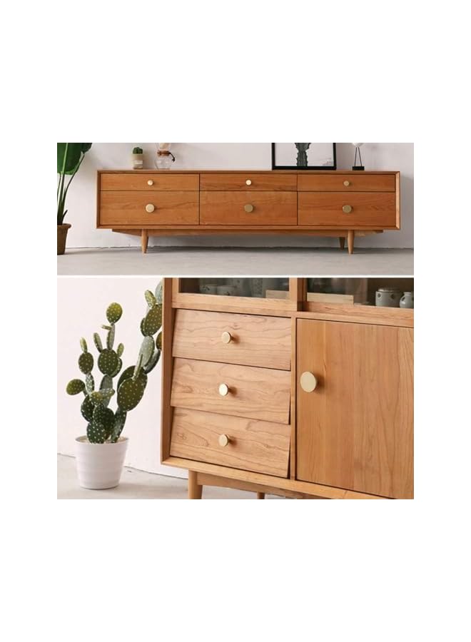 promass 4 Pcs Solid Brass Round Single Hole Small Handle, Cupboard Door Round Handle Brass Knob with Screws, Home Decorating for Wardrobe Door, Cabinet Doors and Home Decorating, Gold (20mm x 25mm) - Image 3