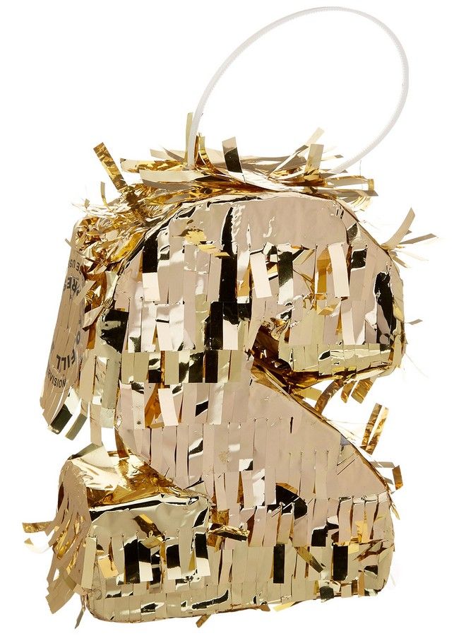 Amscan Gold Number 2 Mini Foil Pinata 6" X 4 1/2" 1 Pc - Image 3