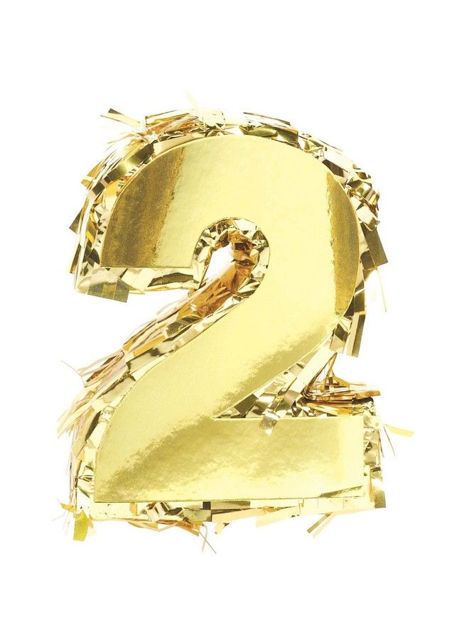 Amscan Gold Number 2 Mini Foil Pinata 6" X 4 1/2" 1 Pc - Image 2
