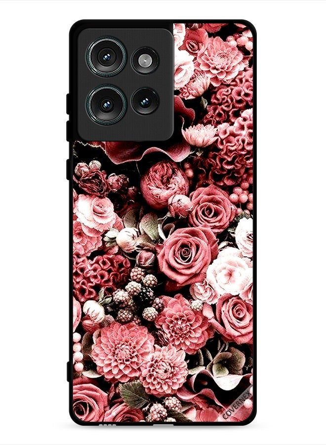 Covernex Motorola Edge 50 Protective Case Cover Peach Roses - Image 1