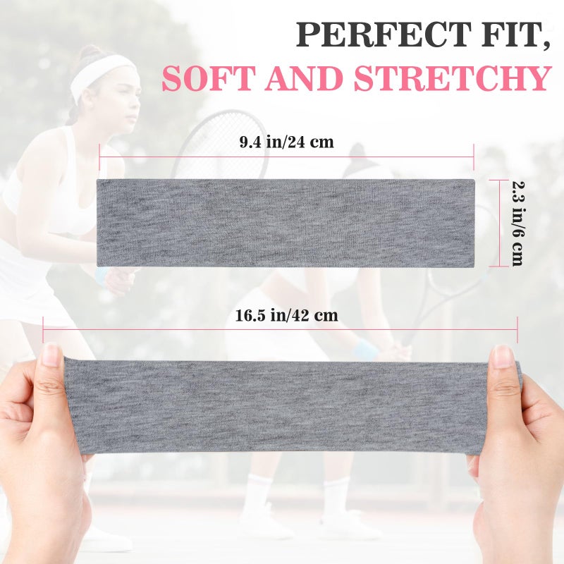 Tyfthui 8 Pack Headbands for Women, Elastic Soft Hair Bands Non Slip Women's Fashion Headbands for Daily Workout Yoga Running (Multicolor C) - Image 2