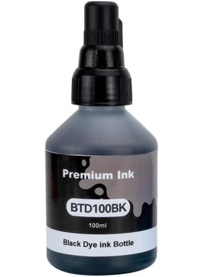 SKY BTD100 Black 130ml refill ink Compatible with Brother T Series DCP-T230 / T238 T430W / T435W / DT436W T439W / T530DW / T536DW / T730DW / DCP-T735DW T830DW / DCP-T835DW MFC-T930DW Printers - Image 1