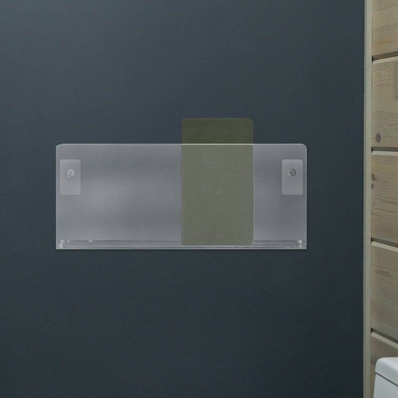 2pcs Clear Floating Shelf No Punching Wall Mounted Book Storage Display Rack Wall Decorative Magazine Rack Floating Storage Shelf - Image 3