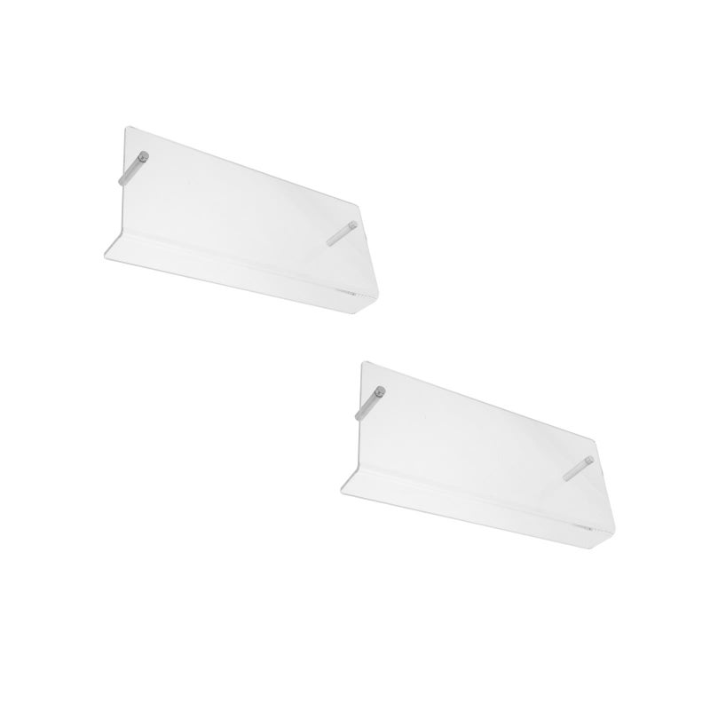 2pcs Clear Floating Shelf No Punching Wall Mounted Book Storage Display Rack Wall Decorative Magazine Rack Floating Storage Shelf - Image 1