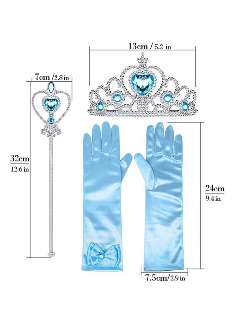 Elsa Cosplay Crown Tiara Hair Accessory with Magic Wand and Hair Claw Clip for Kids Princess Costume Cinderella Dress Up Party Favors  - Image 2