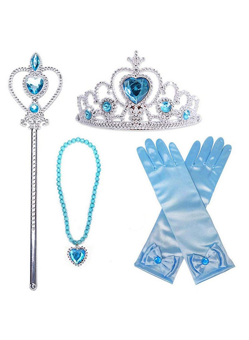 Elsa Cosplay Crown Tiara Hair Accessory with Magic Wand and Hair Claw Clip for Kids Princess Costume Cinderella Dress Up Party Favors  - Image 1
