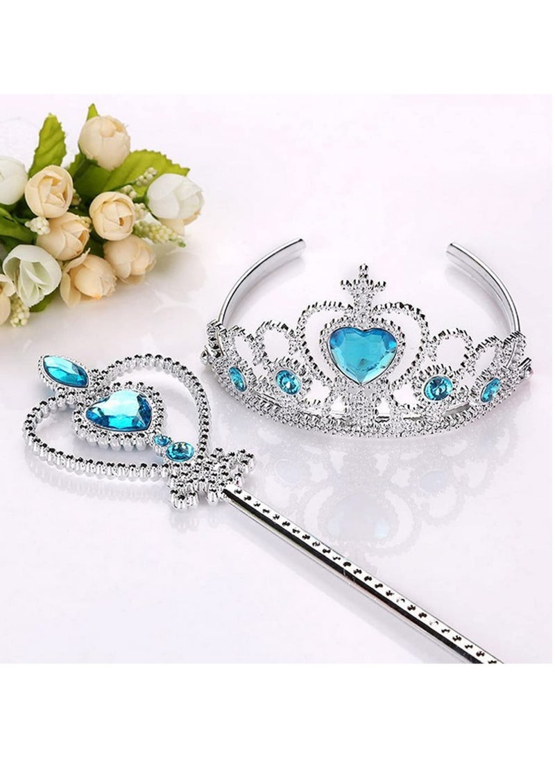 Elsa Cosplay Crown Tiara Hair Accessory with Magic Wand and Hair Claw Clip for Kids Princess Costume Cinderella Dress Up Party Favors  - Image 5