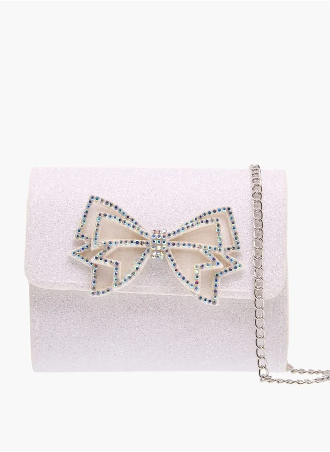 Flora Bella By Shoexpress Girls Bow Detail Embellished Sling Bag With Magnetic Closure Ramadan Collection