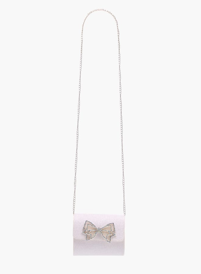 Flora Bella By Shoexpress Girls Bow Detail Embellished Sling Bag With Magnetic Closure  - Image 2