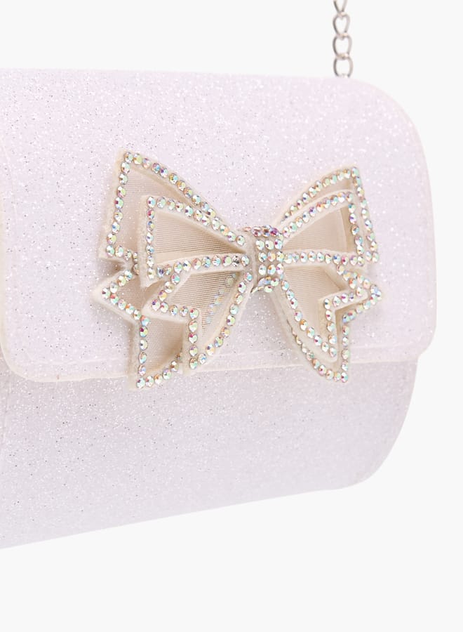 Flora Bella By Shoexpress Girls Bow Detail Embellished Sling Bag With Magnetic Closure  - Image 4