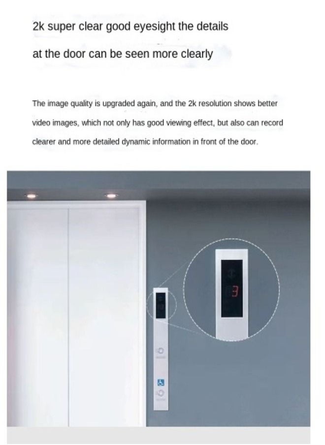 Xiaomi - Xiaomi Smart Doorbell 3 With 2K HD Resolution Video Camera 180° Full View AI Humanoid Recognition Calling Bell Real-time View Infrared Lights Two-way Communicate Wireless Door Bell - Image 1
