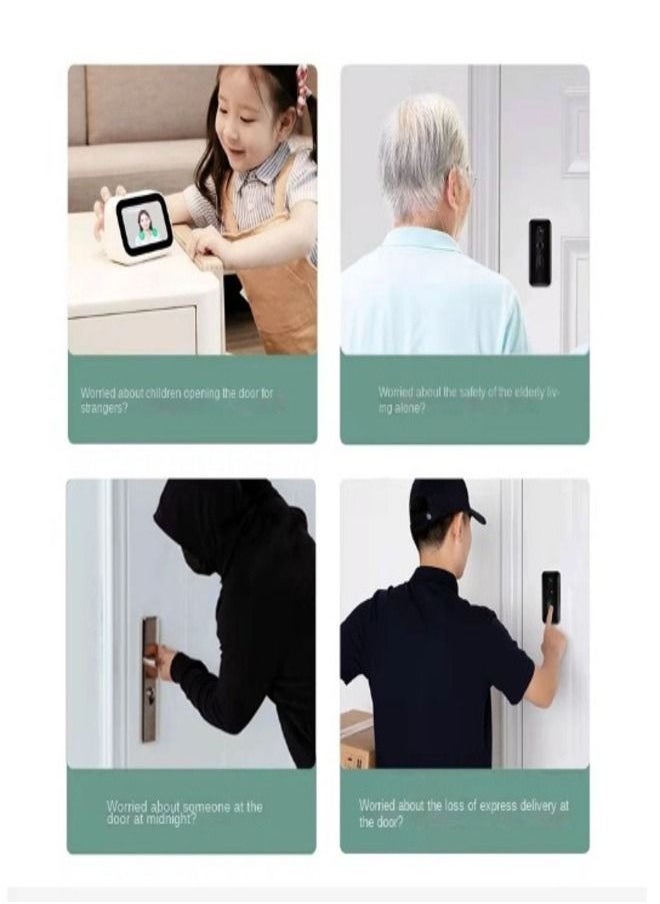 Xiaomi - Xiaomi Smart Doorbell 3 With 2K HD Resolution Video Camera 180° Full View AI Humanoid Recognition Calling Bell Real-time View Infrared Lights Two-way Communicate Wireless Door Bell - Image 1