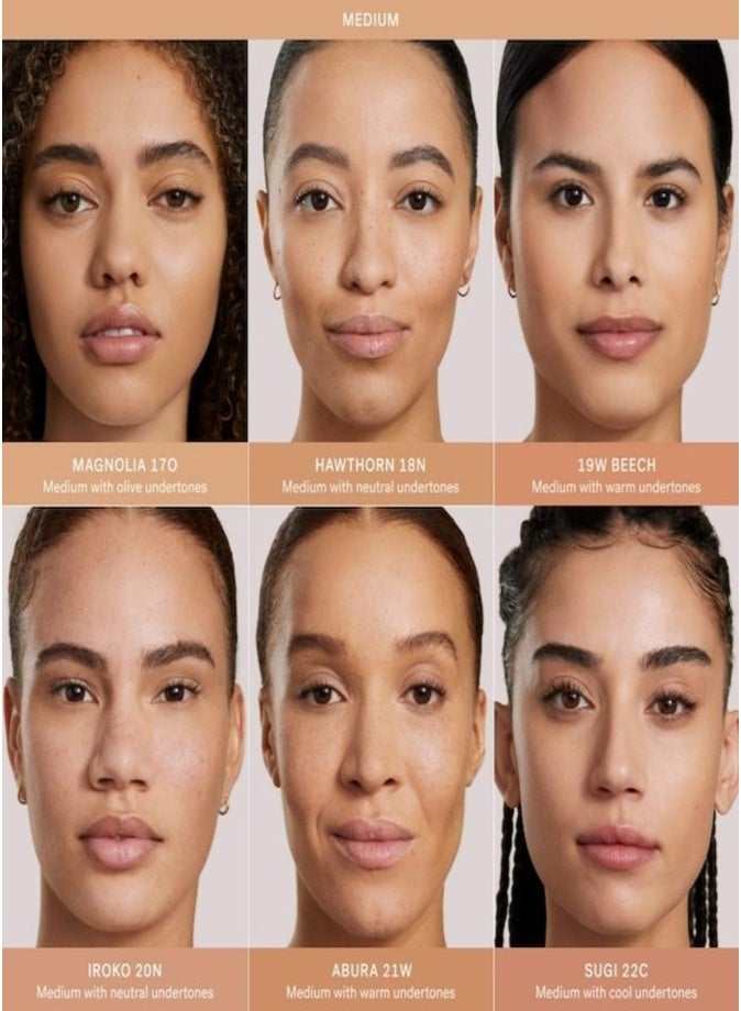 إيليا كريم أساس وكونسيلر سكين ريوايند بلورينغ، 10 غرام - 17O ماغنوليا - متوسط ​​بدرجات زيتونية، تغطية طبيعية قابلة للبناء - Image 4