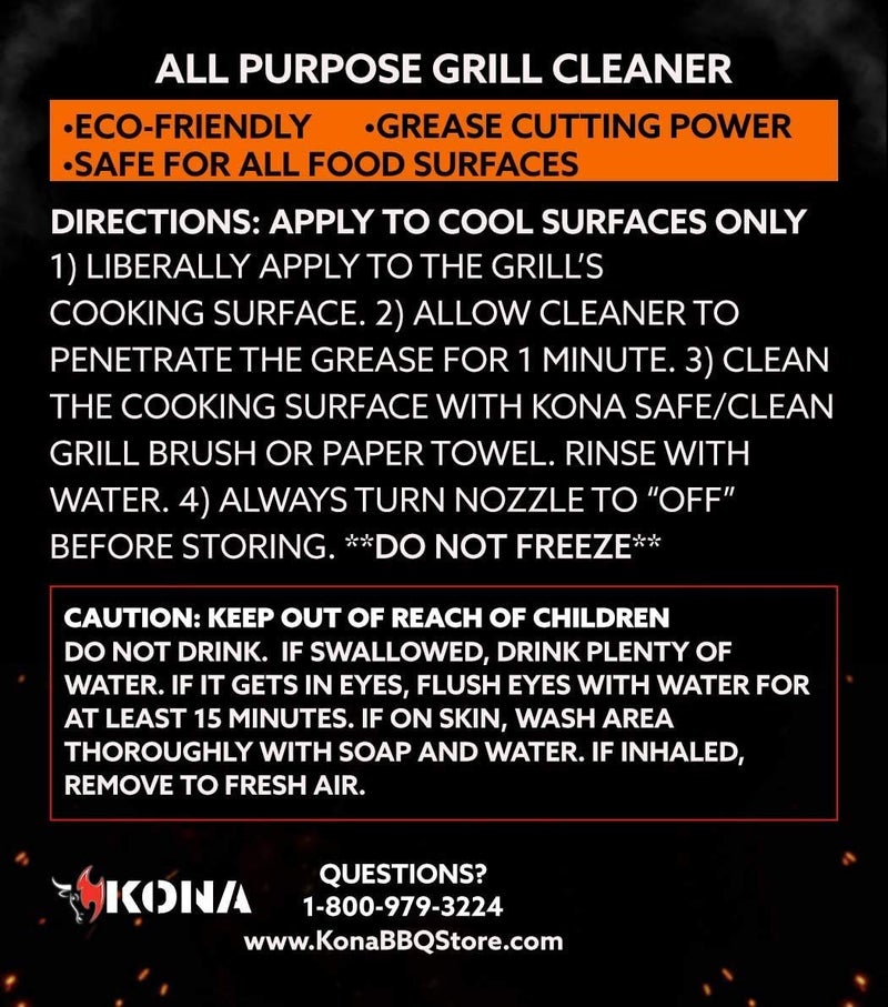 Kona Professional Grade Grill Cleaner for Outdoor BBQ â€“ Heavy Duty, Non-Toxic, Fume-Free Kitchen Degreaser Spray, Eco-Friendly BBQ Degreaser â€“ 23oz - Image 2