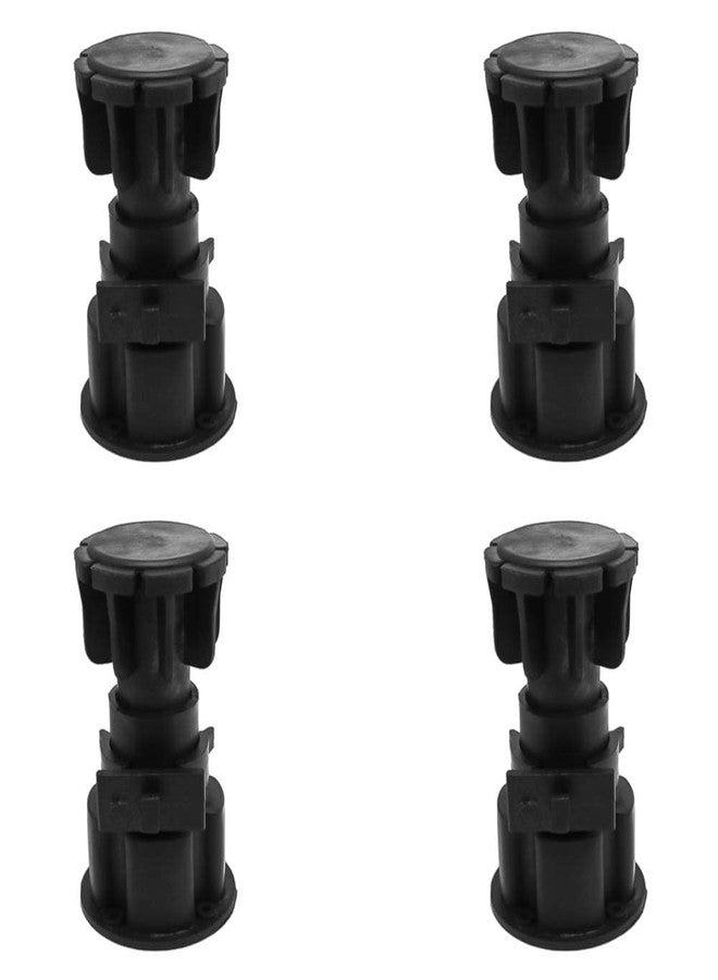 HYDERON Adjustable PVC Furniture Legs - Durable Sofa and Cabinet Leveler Legs, Adjustable Height from 3-4/5" to 5" for Sofa, Couch, Chair, and Cabinets | Sleek Black Finish | (Pack of 4 Pieces) - Image 1