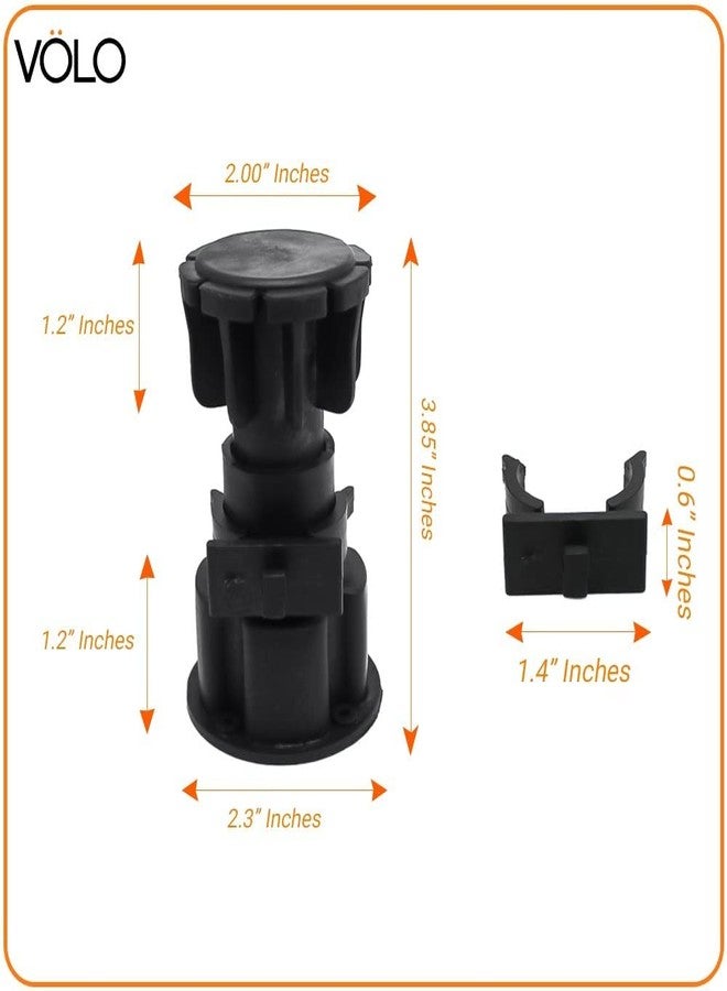 HYDERON Adjustable PVC Furniture Legs - Durable Sofa and Cabinet Leveler Legs, Adjustable Height from 3-4/5" to 5" for Sofa, Couch, Chair, and Cabinets | Sleek Black Finish | (Pack of 4 Pieces) - Image 2
