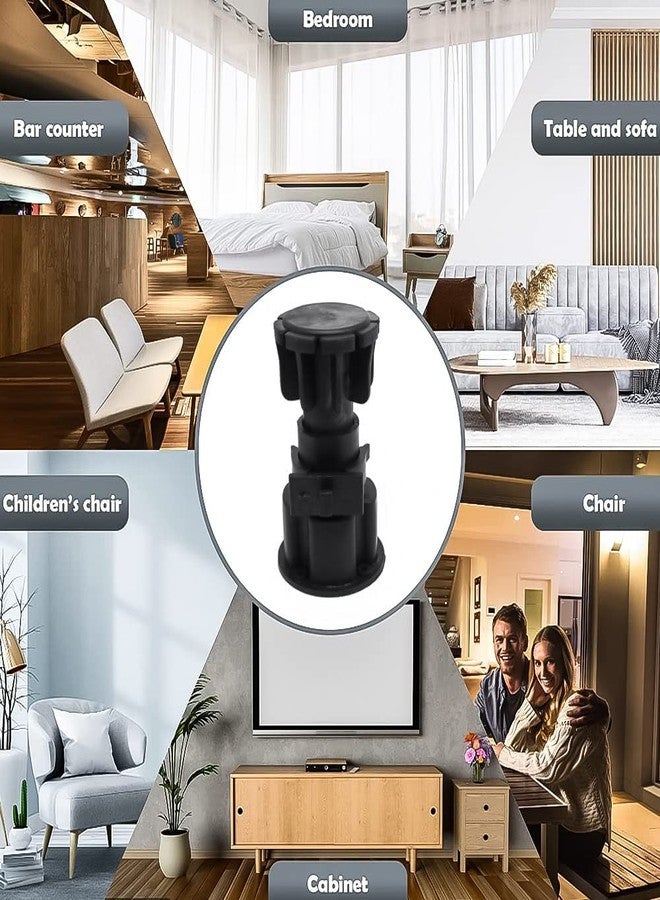 HYDERON Adjustable PVC Furniture Legs - Durable Sofa and Cabinet Leveler Legs, Adjustable Height from 3-4/5" to 5" for Sofa, Couch, Chair, and Cabinets | Sleek Black Finish | (Pack of 4 Pieces) - Image 5