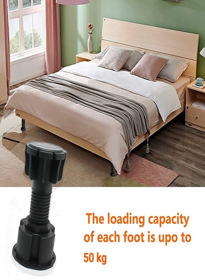 HYDERON Adjustable PVC Furniture Legs - Durable Sofa and Cabinet Leveler Legs, Adjustable Height from 3-4/5" to 5" for Sofa, Couch, Chair, and Cabinets | Sleek Black Finish | (Pack of 4 Pieces) - Image 4