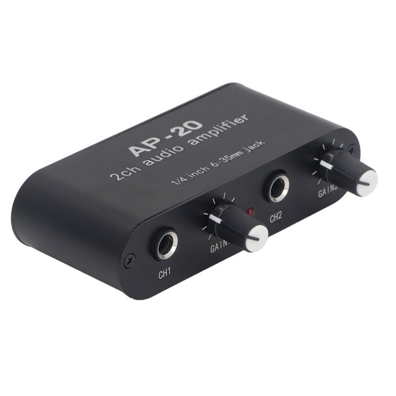 Aluminum Alloy 2 Channel Sound Amplifier Balanced Input 6.5mm Preamplifier with 020db Gain Adjustment - Image 3