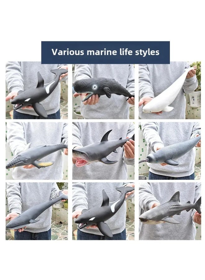 Large Soft Silicone Realistic Ocean Animal Models Children's Toys Great White Shark Dolphin Seal Lion Shark Torpedo-Color:Soft Large Penguin - Image 3