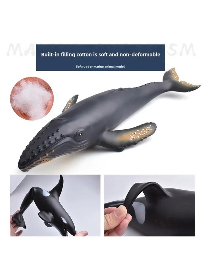 Large Soft Silicone Realistic Ocean Animal Models Children's Toys Great White Shark Dolphin Seal Lion Shark Torpedo-Color:Soft Large Penguin - Image 4