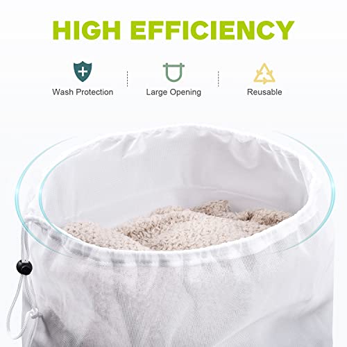 OTraki 2 Pack Mesh Laundry Bag 20x24 Inch Heavy Duty Laundry Fine Mesh Bags Dirty Clothes Drawstring Laundry Wash Bag Delicates Net Storage Travel Bag Machine Washable for College Home Dorm White - Image 5