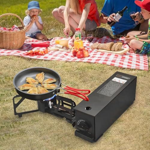 GNEY Portable Folding Camping Gas Stove – 2600W High Power Butane Burner with Adjustable Flame,Magnetic Canister Installation,Compact & Lightweight for Outdoor Cooking,Hiking,Picnic,Home Use - Image 2