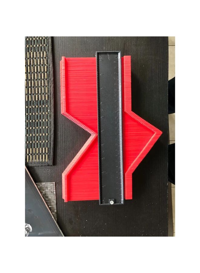 Adjustable Profile Gauge 41cm 16 14inch Black Red ABS Plastic Ruler For DIY Woodworking - Image 2