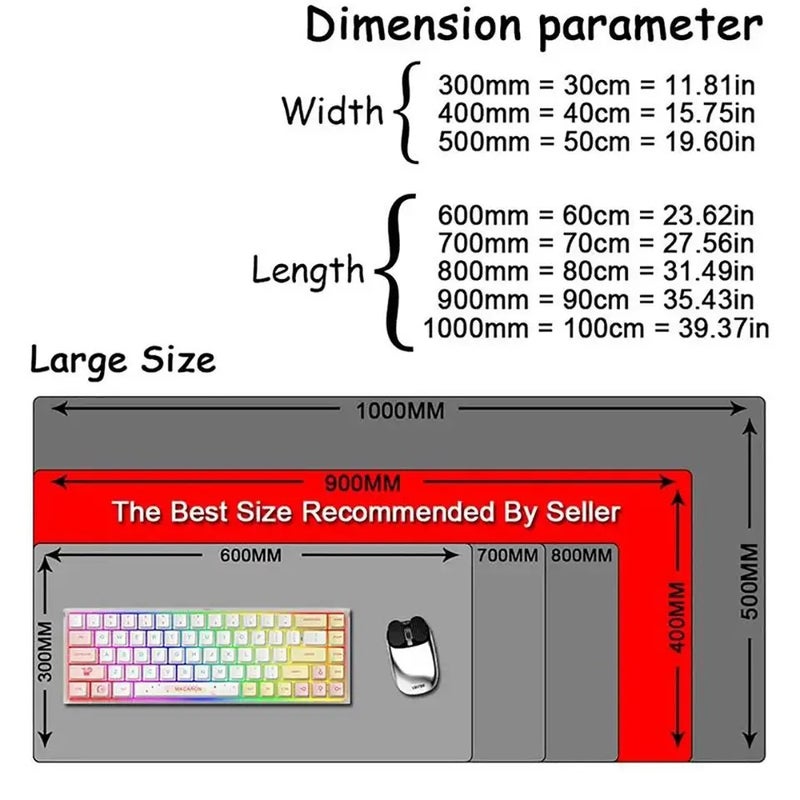 ATK Large Gaming Mouse Pad, 90x40 XXL Desk Mat, Rubber Anti-Slip Stitched Edge, for Computer Keyboard and Gaming - Image 5