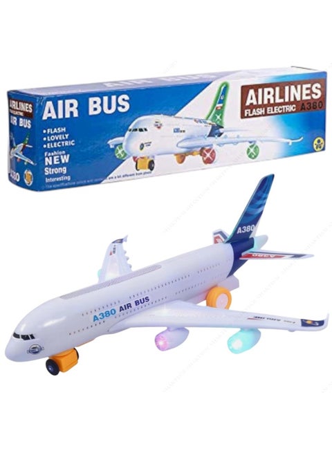 Airplane Toys for Kids, Bump and Go Action, Toddler Toy Plane with LED Flashing Lights and Sounds for Boys & Girls 3-12 Years Old (A380)- Random Design
