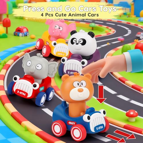 AugToy Press and Go Toy Cars for Toddlers 13 Animal Racing Cars Infant Baby Toys 691218 Months Cars Toys for 1 2 Year Old Boy Girl Gifts One 1st First Year Old Boy Girl Birthday Easter Gifts - Image 5