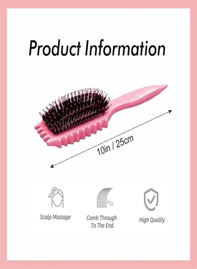 Loquat 2024 New Curly Hair Brush, Bounce Curl Define Styling Brush, Wet Dry Detangler Hair Brush,The Essential Tool For Shaping And Styling Your Curls, Achieve Perfectly Defined Curls (Rose Red) - Image 4