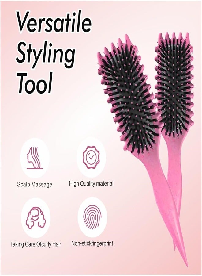 Loquat 2024 New Curly Hair Brush, Bounce Curl Define Styling Brush, Wet Dry Detangler Hair Brush,The Essential Tool For Shaping And Styling Your Curls, Achieve Perfectly Defined Curls (Rose Red) - Image 5
