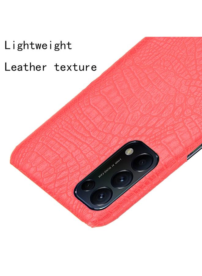 S-TOP Case For OPPO Reno5 5G / Find X3 Lite Shockproof Crocodile Texture PC + PU Case - Image 5