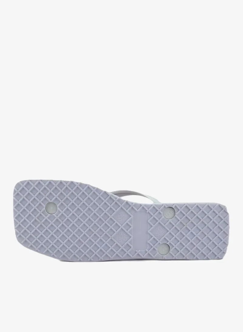 Voices White-Coral-White Slim Capri Women'S Flip Flops With Square Shape Printed Sole - White for Women | Best Price UAE