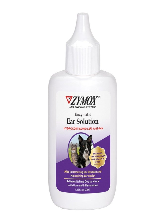 ZYMOX Enzymatic Ear Solution with 0.5-Percent Hydrocortisone, for Dog & Cat, 1.25 oz - Image 1