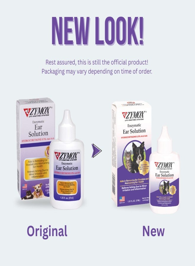 ZYMOX Enzymatic Ear Solution with 0.5-Percent Hydrocortisone, for Dog & Cat, 1.25 oz - Image 2