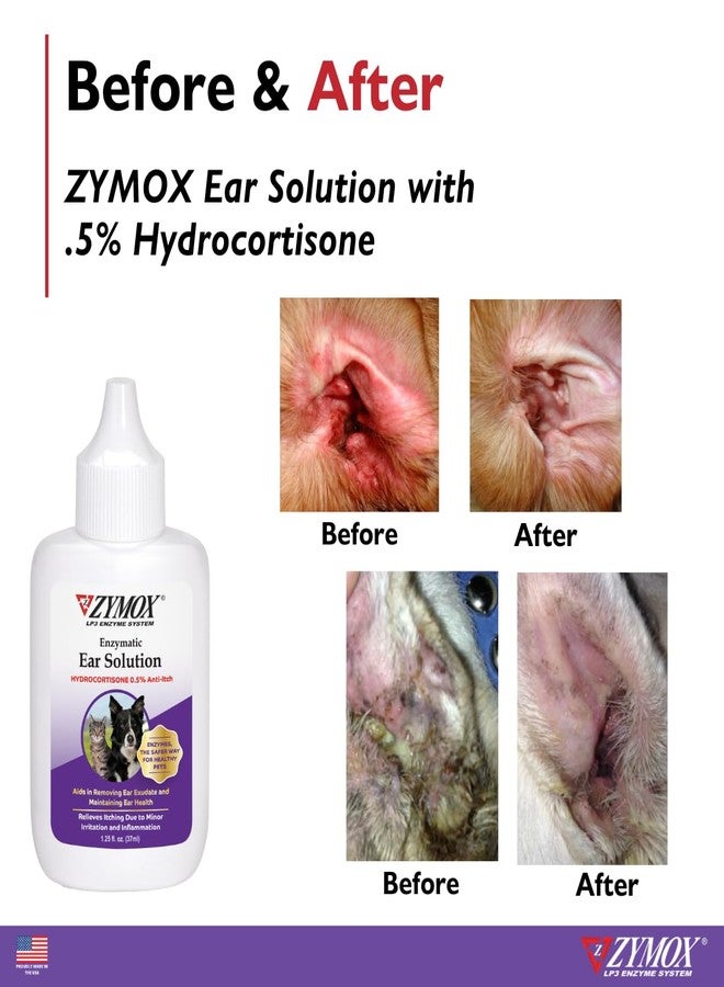 ZYMOX Enzymatic Ear Solution with 0.5-Percent Hydrocortisone, for Dog & Cat, 1.25 oz - Image 4