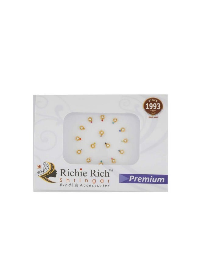 Anuradha Art Jewellery - Anuradha Art Jewellery Presenting Small Stone Bindis for Women - Gold - Image 1