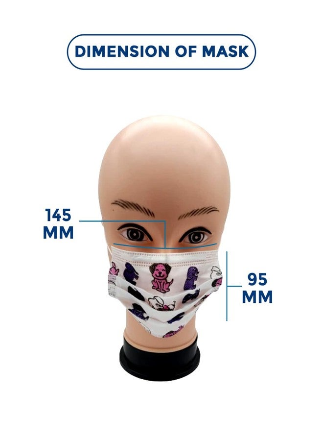 C-Cure® Meltblown Fabric Kids 3 Ply Disposable Face Mask with Nose Clip for Boys & Girls, Suitable for Children Aged 5 to 12 Years (Multicolor, Pack of 100) for Unisex - Image 3