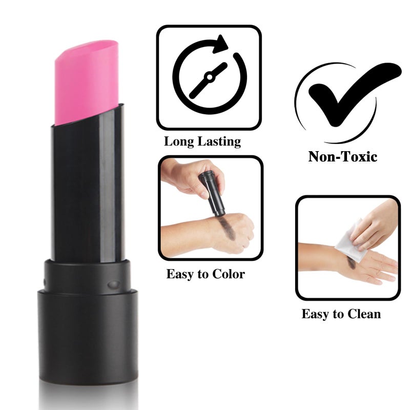 MEICOLY Hot Pink Face Body Paint Stick,Face Paint for Halloween SFX Cosplay Makeup,Pink Accessories for Spirit Week,Eye Black Baseball/Softball/Football/Lacrosse - Image 2